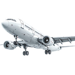 Obraz premium Airplane on White Background 3D Render