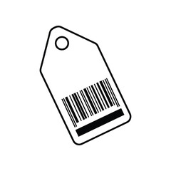 Barcode tag Icon: This image of barcode tag icon captures the essence of commerce and efficiency.