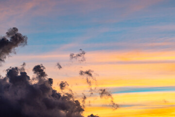 Sunrise (or sunup) is the moment when the upper rim of the Sun appears on the horizon in the morning. Waikiki, Honolulu, Oahu, Hawaii