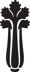 Celery stalk silhouette vector icon, perfect for vegetable, food, healthy, organic, and farming design.