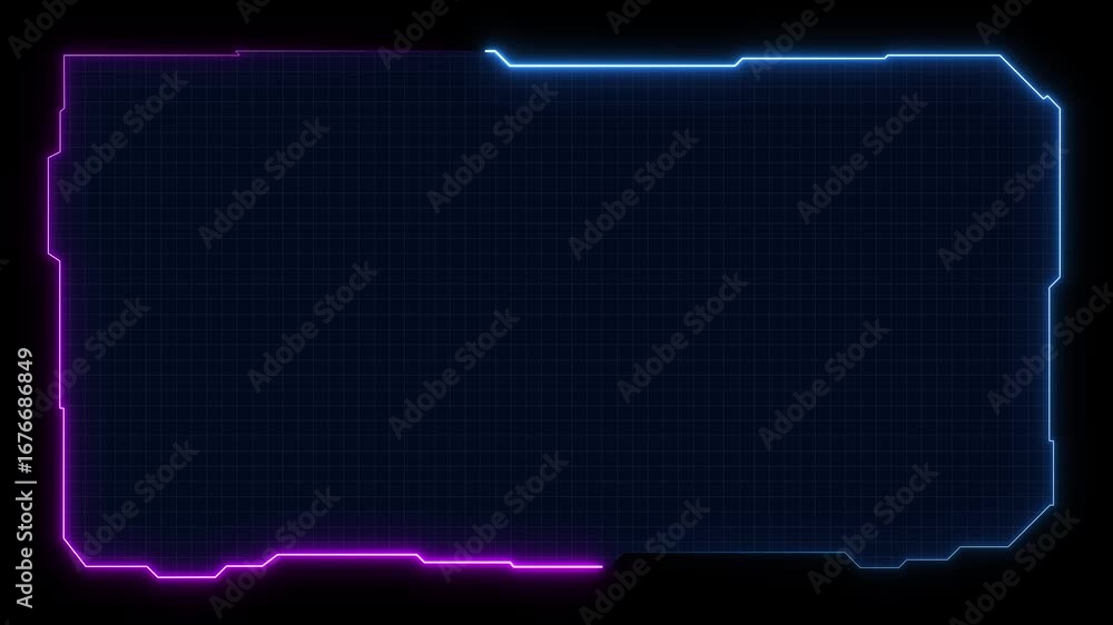 Poster abstract technology hud frame background. computer interface hud motion texture. futuristic pattern 