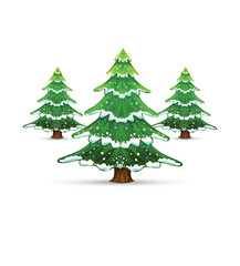 Vector illustration Realistic christmas tree. Vector 3d sprice, fir evergreen tree for merry cristmas, happy new year decoration design.