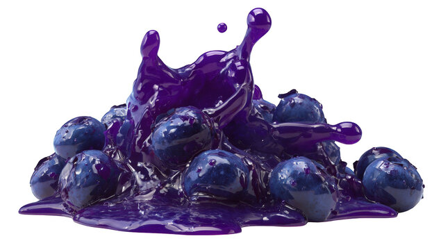Purple fruit pulp splash