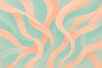 Abstract geometric seamless vector pattern with retro light lines and curved shapes