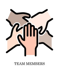 Team Members concept illustration for people and community
