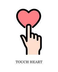 Touch Heart concept illustration for people and community