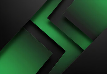 Modern Dark Green Overlap Layers Design