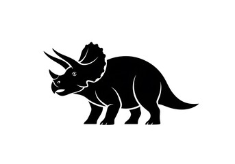 Fototapeta premium A detailed black silhouette of a giant long-necked sauropod dinosaur standing in profile, isolated on a clean white background as a vector illustration representing prehistoric life and paleontology