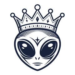 Showcasing Create Bold Stroke Alien With Crown Elegant Premium Digital Asset