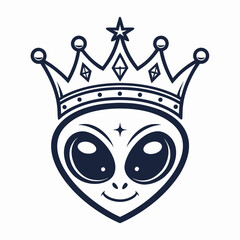 Featuring Create Bold Stroke Alien With Crown Dynamic Premium Digital Asset