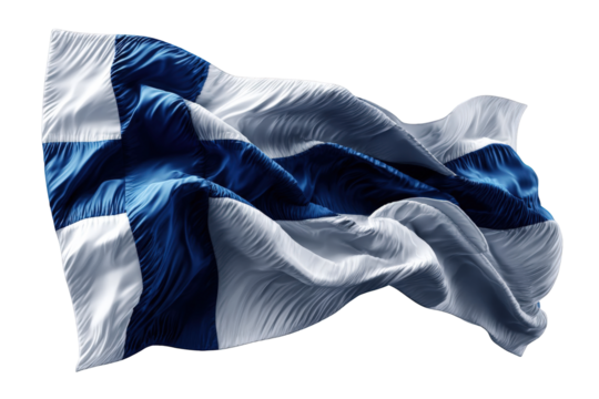 Finnish flag in motion