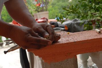Building rustic bamboo crafts with homemade tools