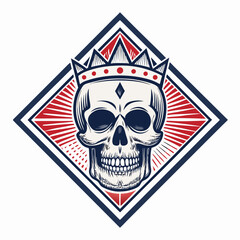 Featuring Create Bold Stroke Skull Inside Diamond Badge Fram Dynamic Creative Visual
