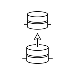 Database Connection: Illustrating data transfer with a sleek, minimalist icon, depicting the fundamental connection between databases, perfect for concepts
