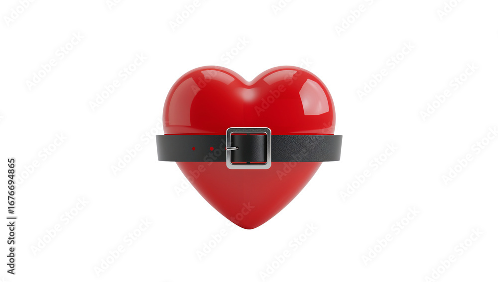 Aufkleber bound heart symbol representing constrained emotions and relationships on a solid background