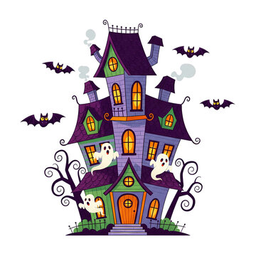 halloween house with bats