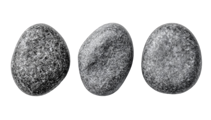 Three smooth grey stones