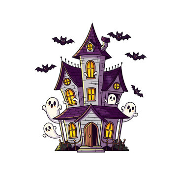 halloween house with bats