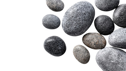 Smooth stones against black