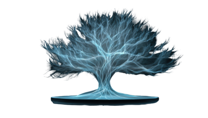 Mystical bonsai tree with ethereal glow