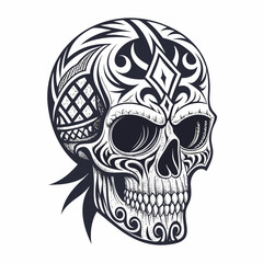 Create Bold Stroke Skull With Wild Tribal Tattoos Premium Digital Asset Ideal for Marketing