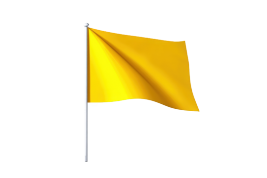 Yellow flag waving on a pole
