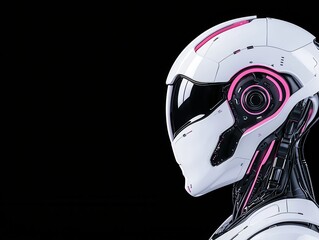 Futuristic robot head profile