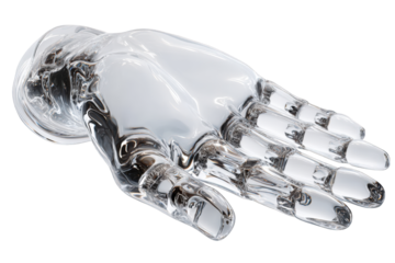 Transparent hand sculpture