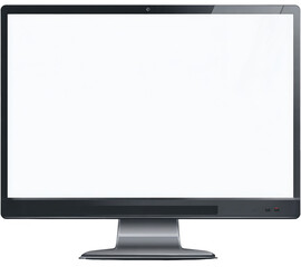 Black computer monitor with blank screen