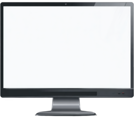 Black computer monitor with blank screen