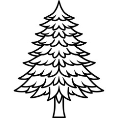 Monkey‑puzzle Tree line art vector