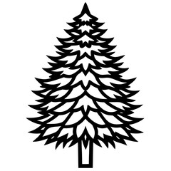 Obraz premium Monkey‑puzzle Tree line art vector