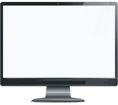 Black computer monitor with blank screen