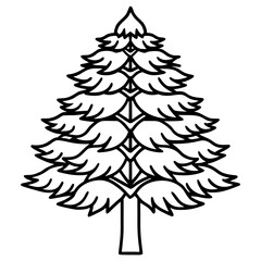 Fototapeta premium Monkey‑puzzle Tree line art vector
