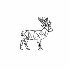deer polygon art on white background, geometric animal line art  © Rizieq Z Alf
