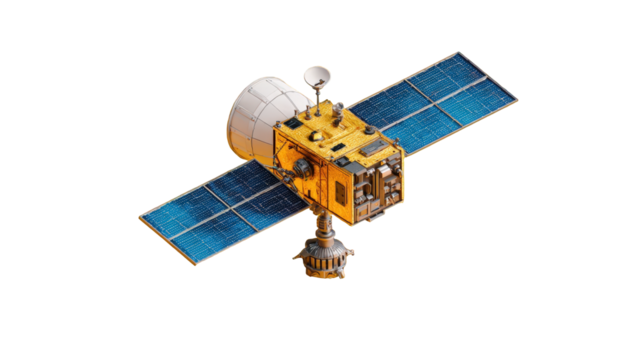 3D illustration of a satellite.  Modern space technology