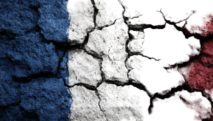 A fractured flag, a cracked earth