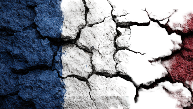 A fractured flag, a cracked earth