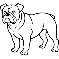 Bulldog line art vector