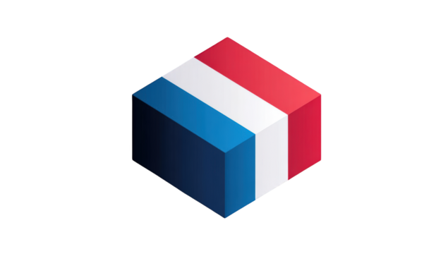3D cube with flag colors
