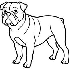 Bulldog line art vector