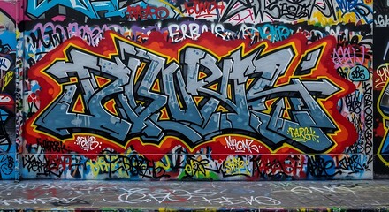 Naklejka premium Colorful Graffiti Wall Art Mural.