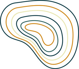 Abstract topographic shapes set contour lines