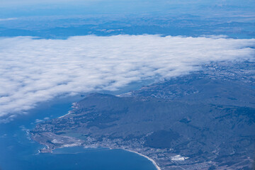 Pillar Point in San Mateo County, California, immediately north of Half Moon Bay.  Santa Cruz Mountains. 