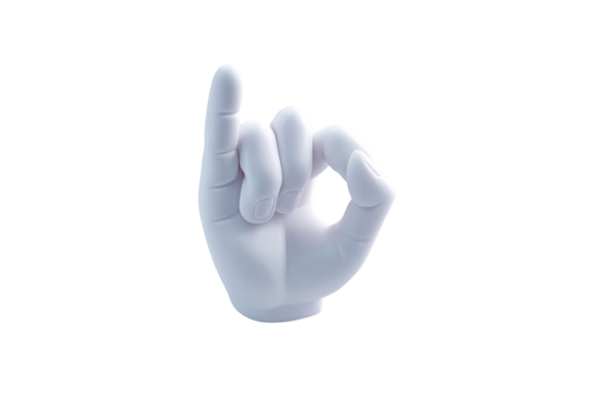 3D rendered hand making the okay sign