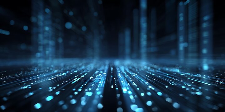 illustration of futuristic technology cyberspace. Information network of data center. Abstarct background blue wallpaper.