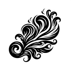 Black and White Vector Silhouette T-Shirt Design of Rising Smoke Pattern