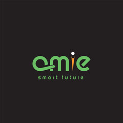 amie business text logo design vector