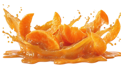 Orange slices in a vibrant juice splash (1)