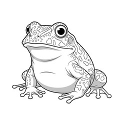 Naklejka premium Playful Anime Style African Giant Bullfrog Coloring Page Outline Fun Educational Activity